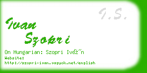 ivan szopri business card
